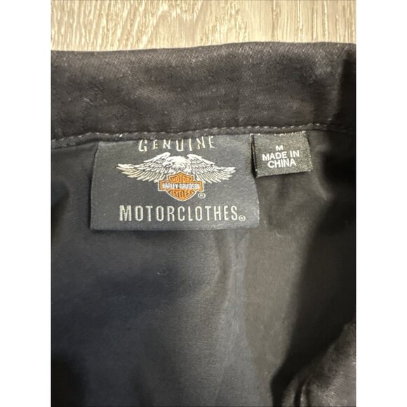 HARLEY DAVIDSON EMBROIDERED WINGED LOGO BLACK FULL ZIP DENIM VEST WOMEN'S SIZE M - Picture 10 of 12